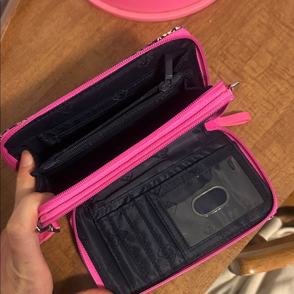 Vera Bradley Pink and Teal Floral Wristlet - Picture 4 of 8